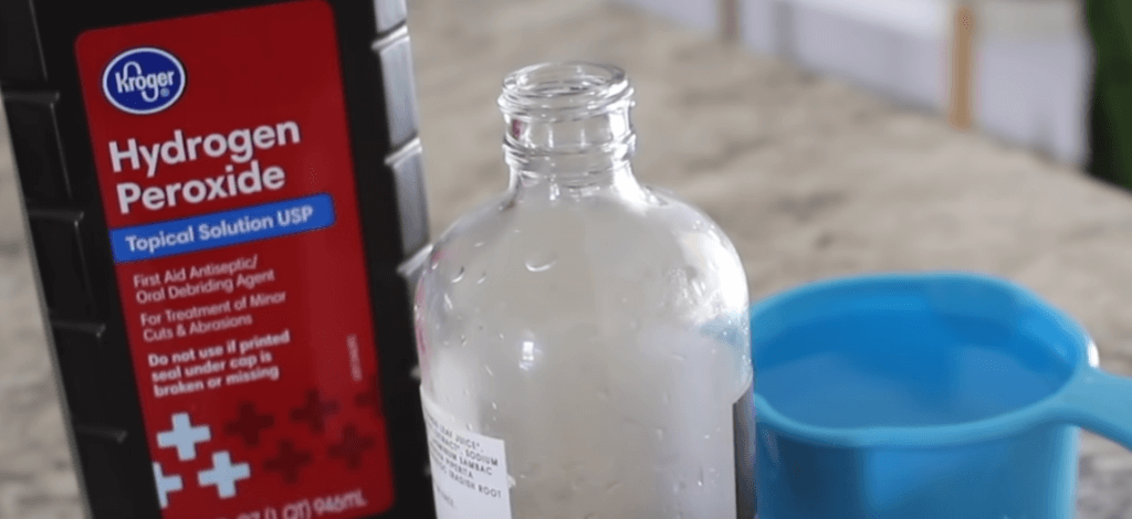 mix hydrogen peroxide with water